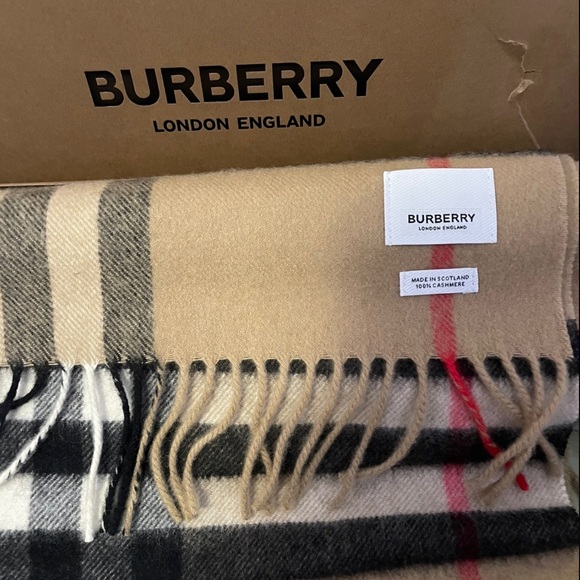 BNWT Burberry Check Cashmere Scarf - Picture 3 of 4